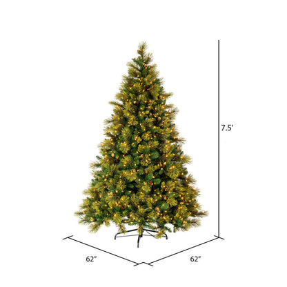 Vickerman 7.5' x 62" Emerald Mixed Fir Artificial Christmas Tree Dura-Lit® Clear Incandescent Mini Lights