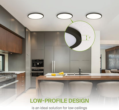 ASD Lighting LED Round Surface Mini Panel 12" 24W 120V CCT Selectable 3000/4000/5000K Dimmable Oil Rubbed Bronze ETL Energy Star