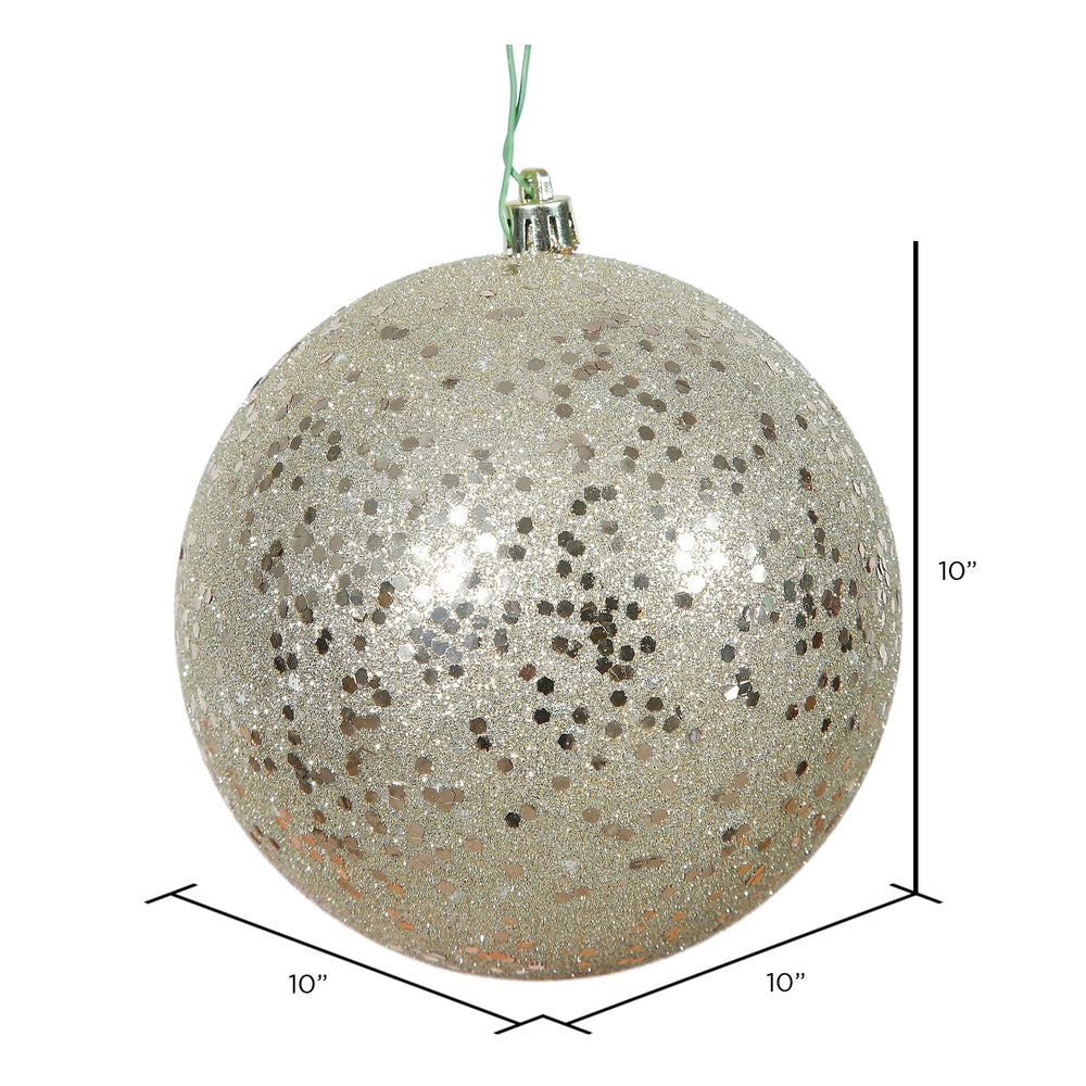 Vickerman 10" Champagne Sequin Ball Ornament