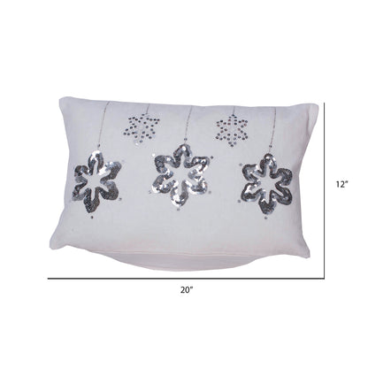 Vickerman Decorative 12" x 20" Silver Flakes Pillow