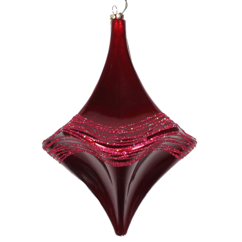 Vickerman 8" Burgundy Candy Glitter Drop Christmas Ornament