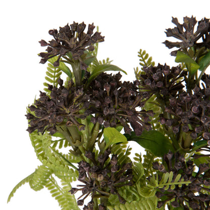 Vickerman 14" Blackberry Purple Artificial Wild Berry and Green Fern Bundle 2 per bag.