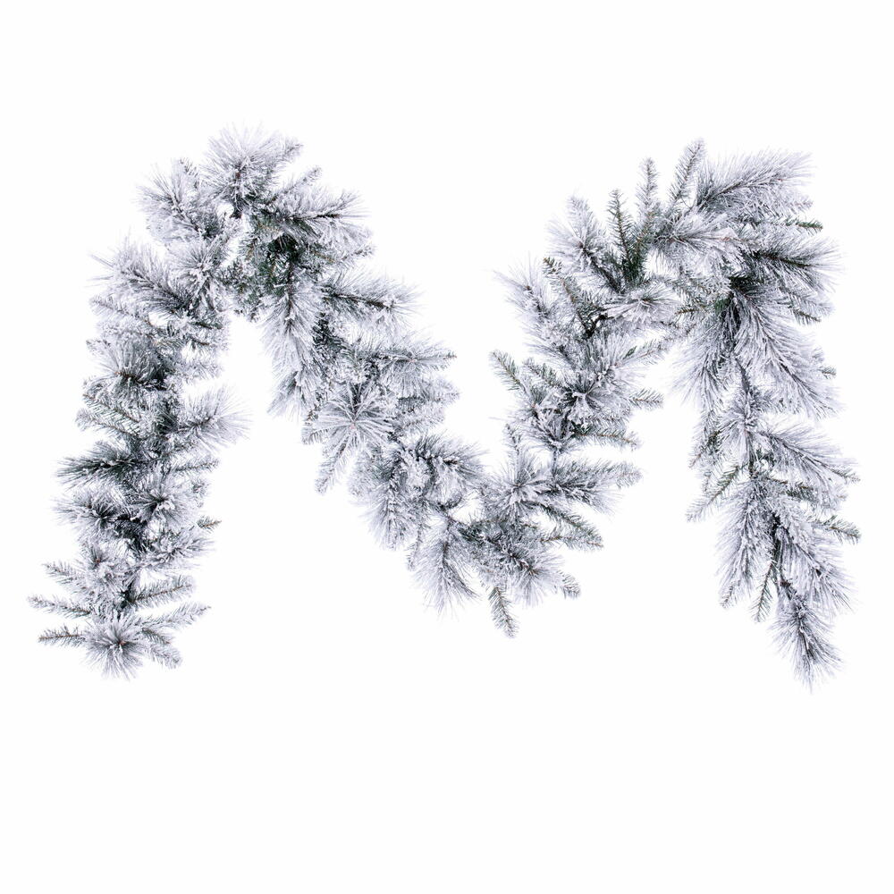 Vickerman 9' x 14" Flocked Jackson Pine Unlit Artificial Garland with 160 PVC Tips