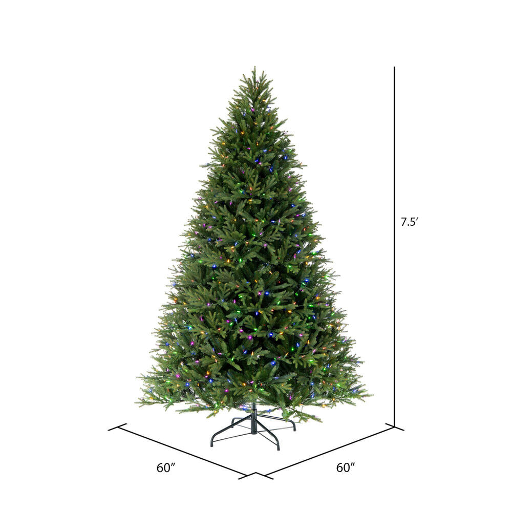 Vickerman 7.5' x 60" Tiffany Fraser Fir Artificial Christmas Tree with LED Color Changing Lights