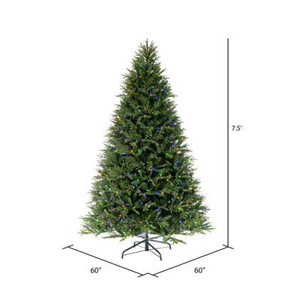 Vickerman 7.5' x 60" Tiffany Fraser Fir Artificial Christmas Tree with LED Color Changing Lights