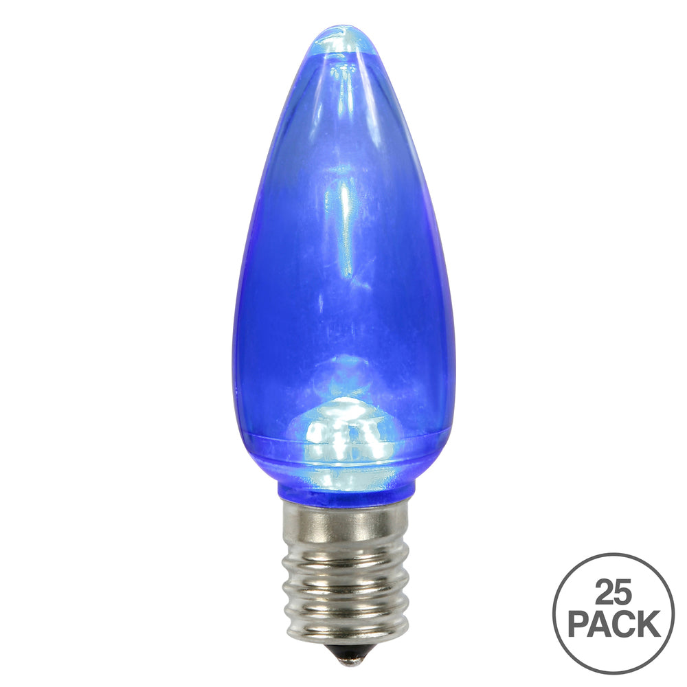 Vickerman C9 Twinkle Transparent Plastic LED Blue Dimmable Bulb E17 Nickel Base 25 per bag