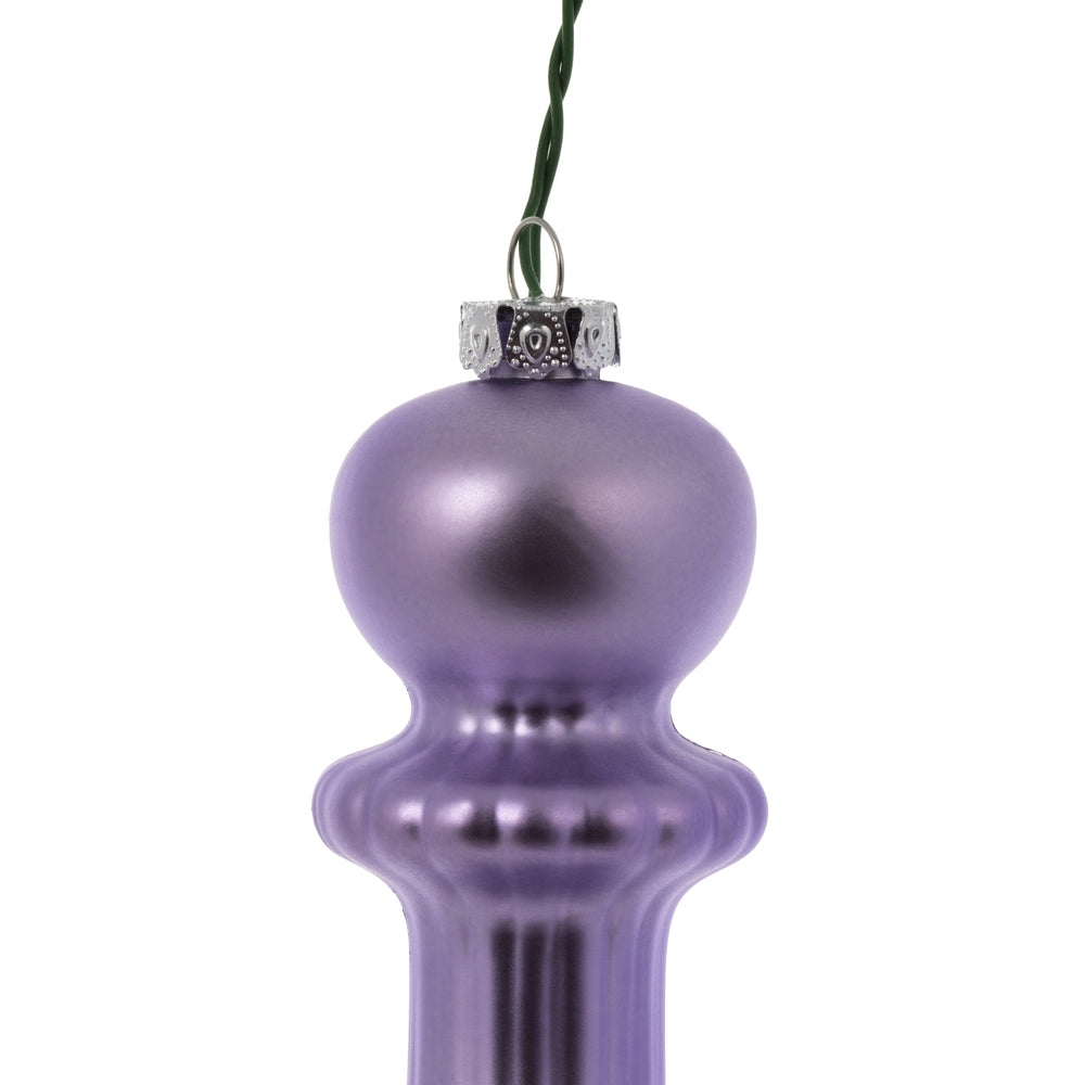 Vickerman 14" Lavender Matte Finial Drop Christmas Ornament UV Treated with Drilled and Wired Cap 2 per bag