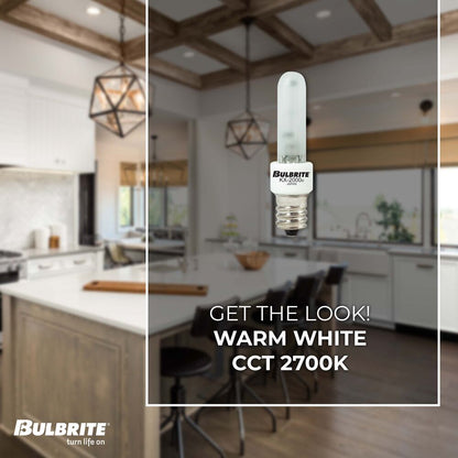 BULBRITE KRYPTON/XENON T3 CANDELABRA SCREW (E12) 60W DIMMABLE LIGHT BULB 2700K/WARM WHITE 2PK (473061)