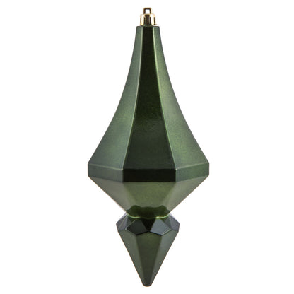 Vickerman 8" Moss Green Candy Finish Diamond Finial Ornament Pack of 2