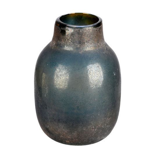 Vickerman 13" Slate Gray Round Glass Vase. Tie earth tones into your modern décor with this slate gray accent piece. Pair this vase with your favorite faux floral for the perfect finishing touch. Each vase is slightly unique because each piece is hand blo