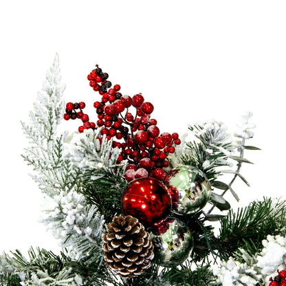 Vickerman 30" Flocked Artificial Christmas Wreath Battery Operated Pure White LED Lights