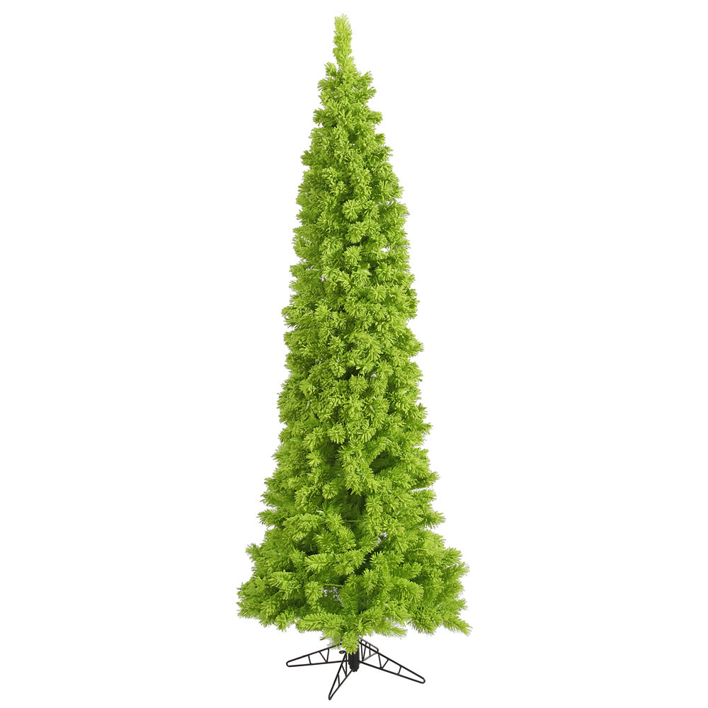 Vickerman 9' Flocked Lime Pencil Fir Artificial Christmas Tree Unlit