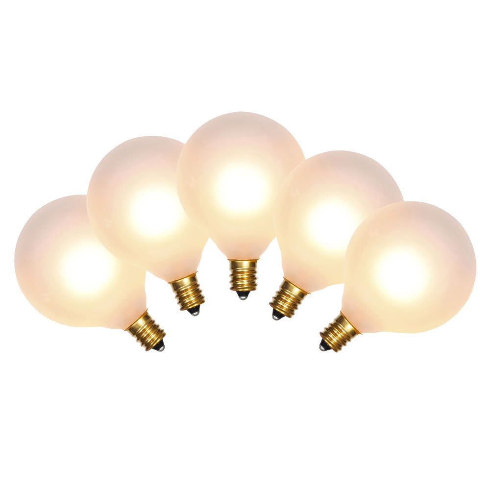 Vickerman G50/E12 Satin White Bulbs 10 per Pack