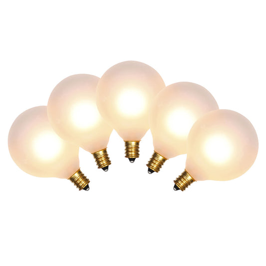 Vickerman G50/E12 Satin White Bulbs 10 per Pack