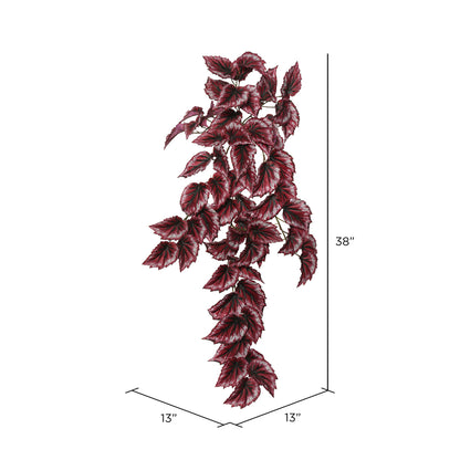 Vickerman 38" Artificial Red Begonia Hanging Bush.