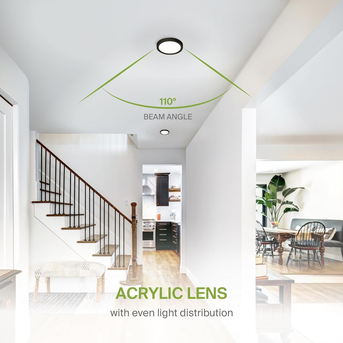 ASD Lighting LED Round Surface Mini Panel 5" 10W 120V CCT Selectable 3000/4000/5000K Dimmable Oil Rubbed Bronze ETL Energy Star 6pack