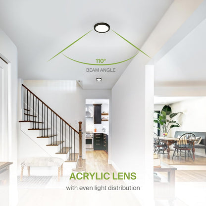 ASD Lighting LED Round Surface Mini Panel 5" 10W 120V CCT Selectable 3000/4000/5000K Dimmable Oil Rubbed Bronze ETL Energy Star 6pack