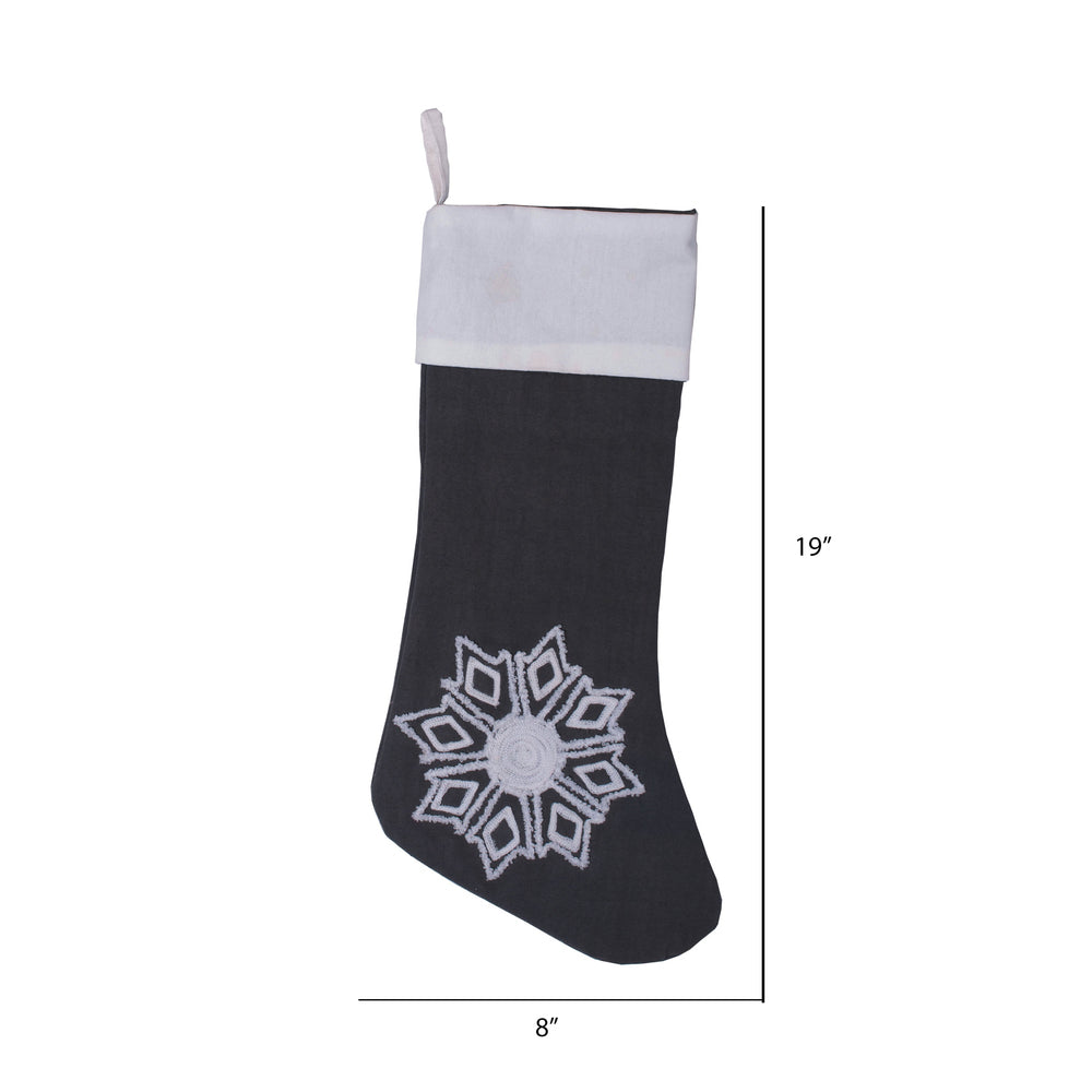 Vickerman Decorative 8" x 19" Winter Snowflake Christmas Stocking