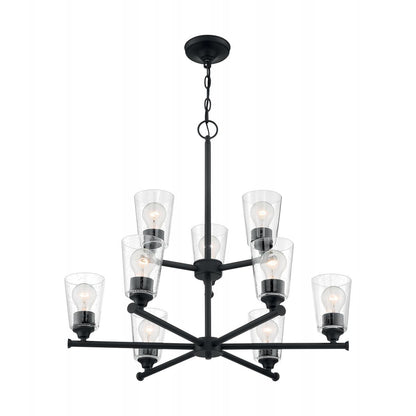 Satco Nuvo Bransel 5-9 Light Chandelier With Seeded Glass