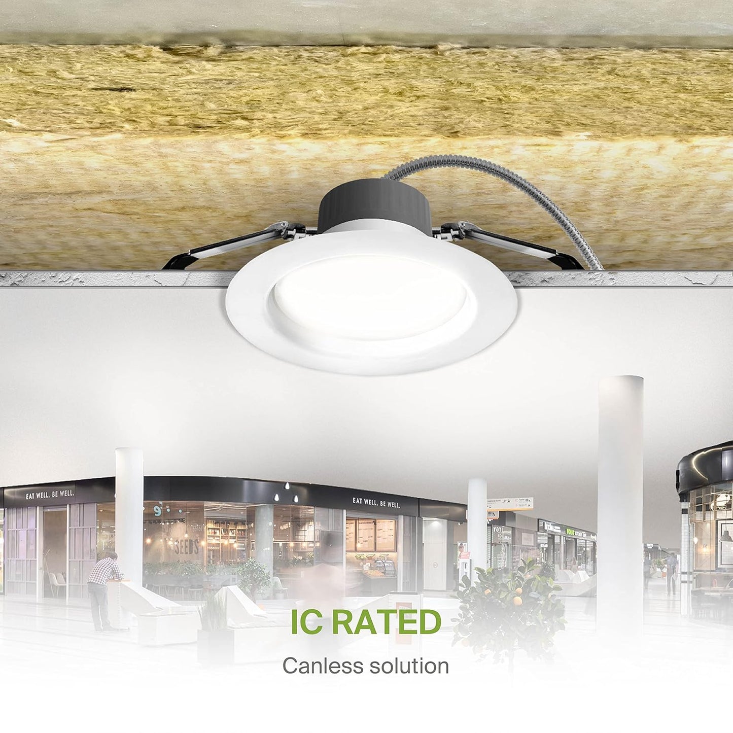 ASD Lighting LED Commercial Downlight 4inch 7/10/13W 120-277V 0-10V Dimmable 2700/3000/3500/4000/5000K White UL ES
