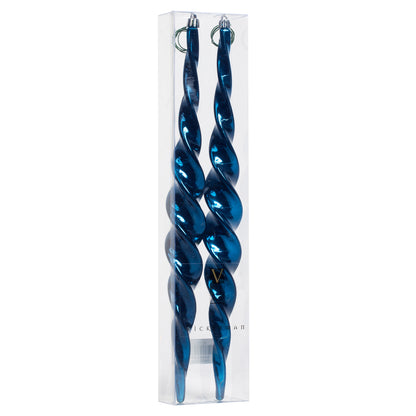 Vickerman 14.6" Midnt Blue Spiral Icicle 2/Bx