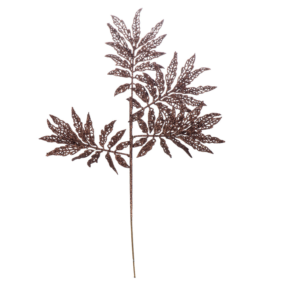 Vickerman 22" Chocolate Glitter Sumac Artificial Christmas Spray. Includes 6 sprays per pack.