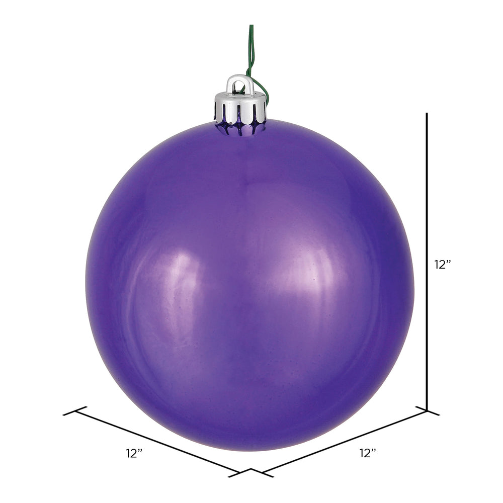 Vickerman 12" Plum Shiny Ball Ornament