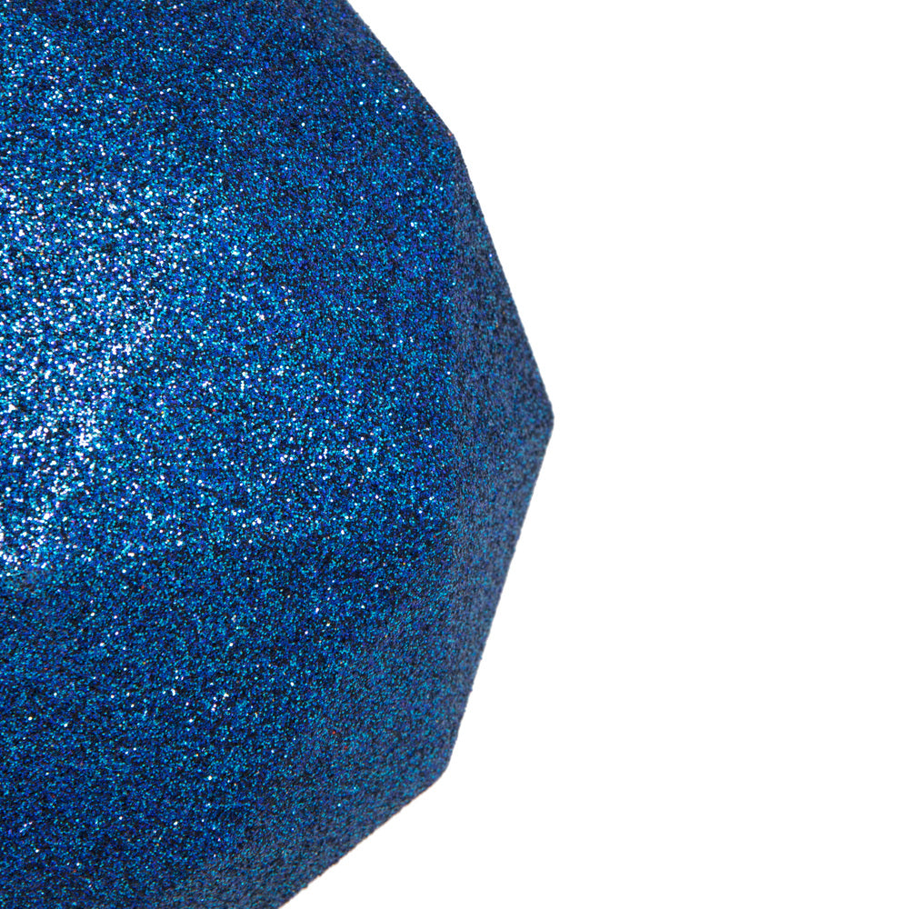 Vickerman 4.75" Midnight Blue Glitter Geometric Ball Ornament 4 per bag