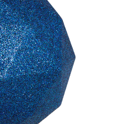 Vickerman 4.75" Midnight Blue Glitter Geometric Ball Ornament 4 per bag
