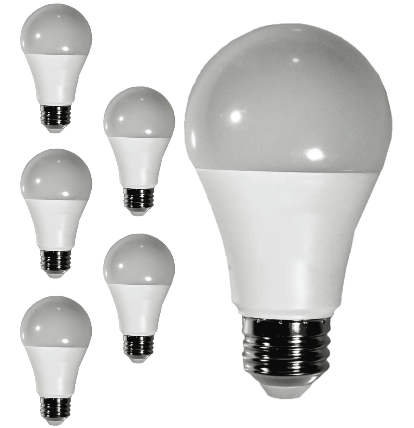 Damar A19 LED Light Bulb 9W 800 Lumen E26 Medium Base 3000K Soft White for Bedroom Living Room Lamp Home Light Bulb 120-277V CRI80 220° Beam Angle Dry/Damp Location White Finish Pack of 6