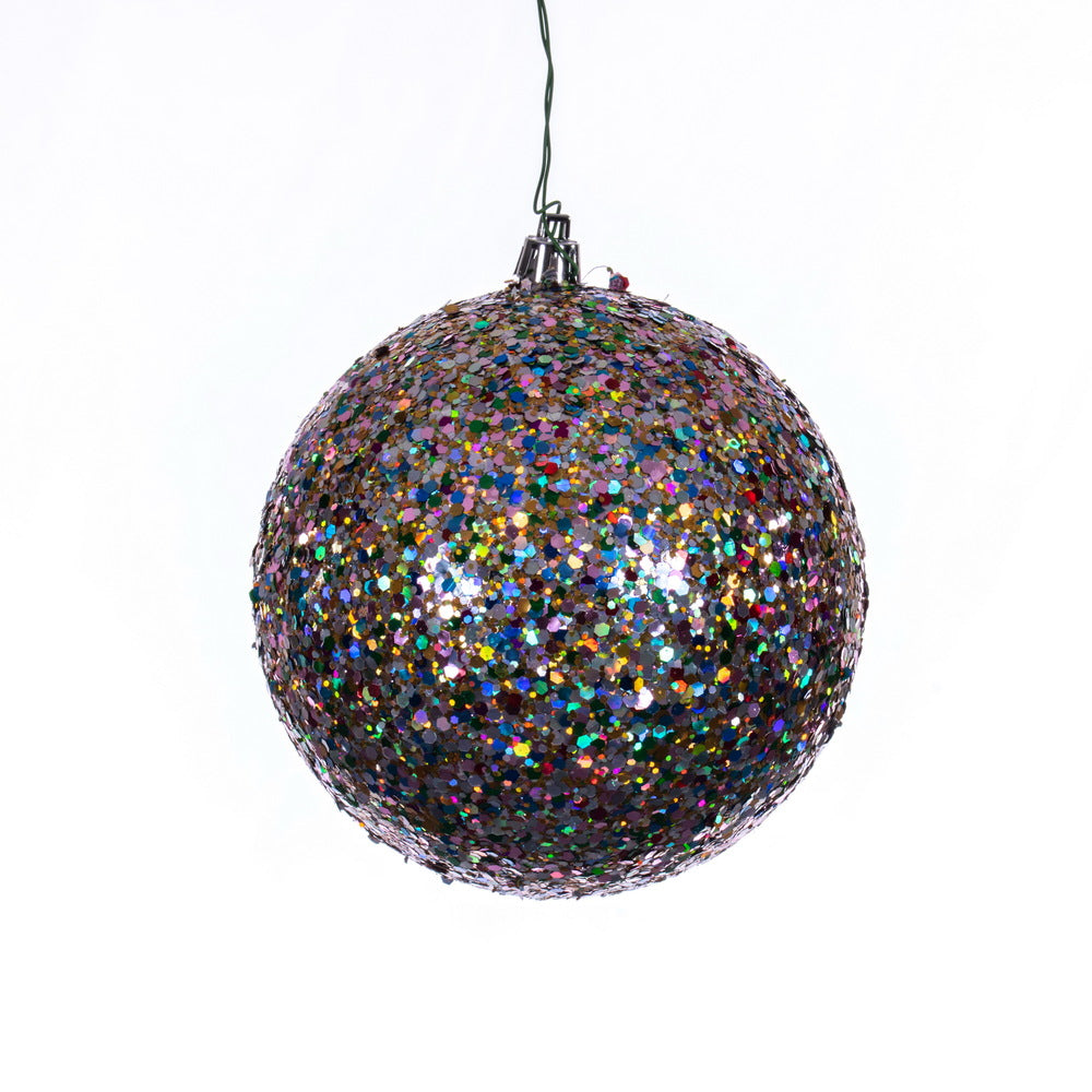 Vickerman 4.75" Multi-color Sequin Glitter Ball Christmas Ornament 4 Pieces per bag