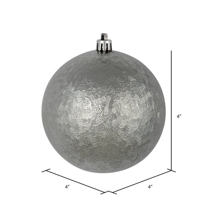 Vickerman 4" Pewter Brushed Ball Ornament 6 per Bag