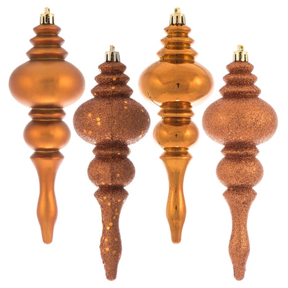 Vickerman 7" Copper 4-Finish Finial Ornament 8 per Box
