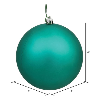 Vickerman 4" Teal Matte Ball Ornament 6 per Bag