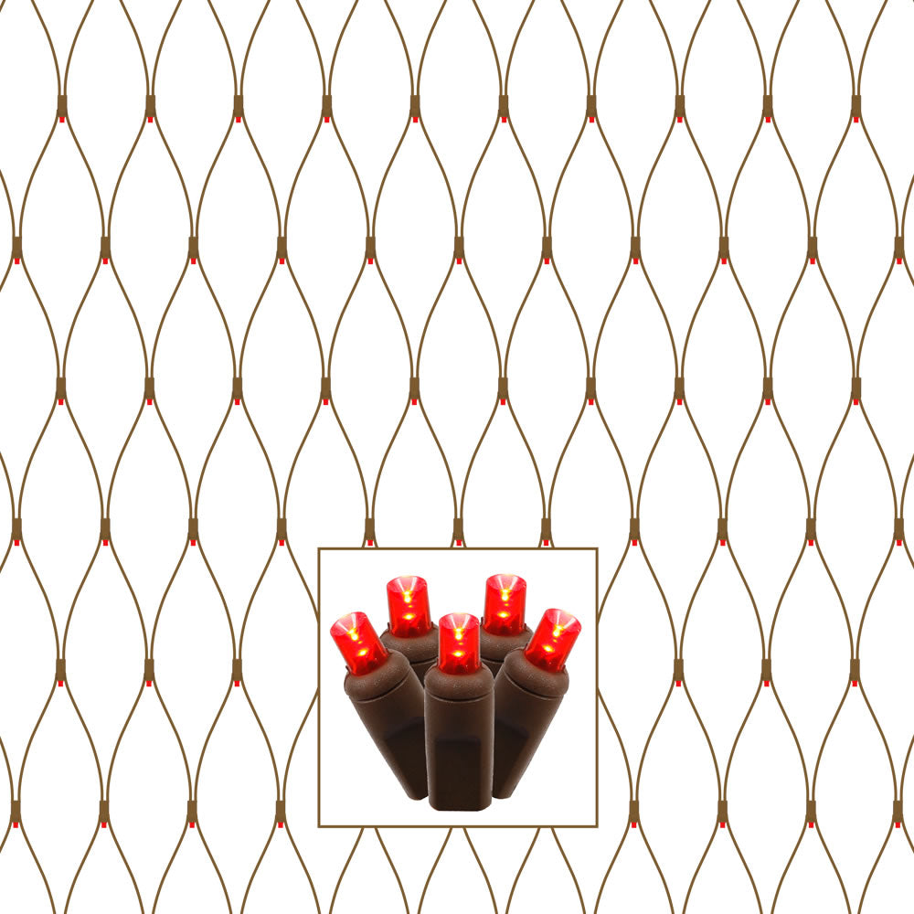 Vickerman 23' LED Red Twinkle light set. 70 lights on Brown Wire with 4" spacing between bulbs.