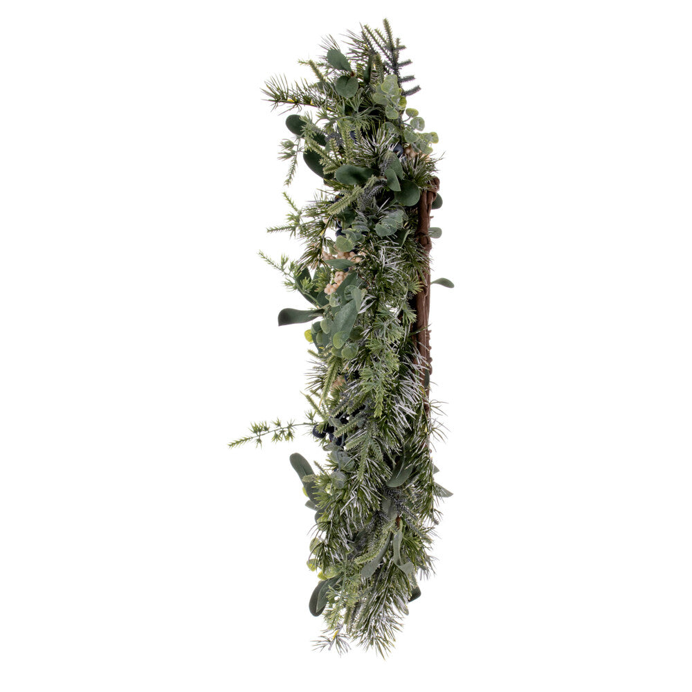 Vickerman 24" Green Artificial Pine Blueberry and White Berry Wreath.