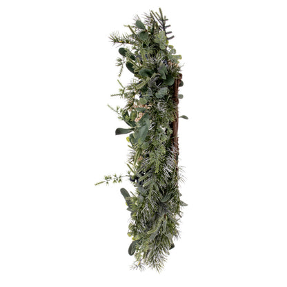 Vickerman 24" Green Artificial Pine Blueberry and White Berry Wreath.