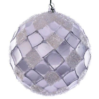 Vickerman 4.75" Silver Net Beaded Ball 3 per Bag