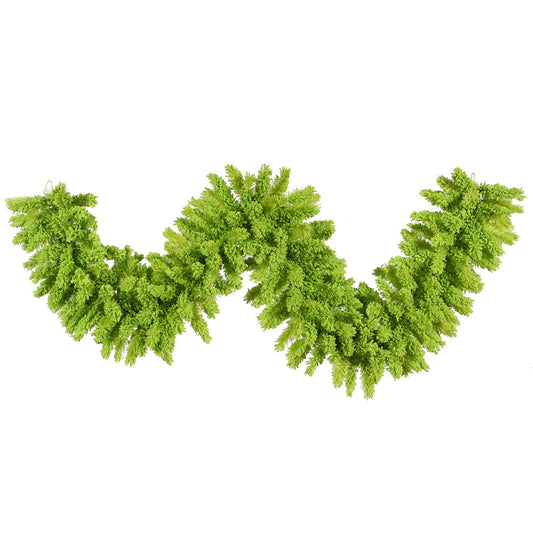 Vickerman 9' x 14" Flocked Lime Fir Artificial Christmas Garland Unlit