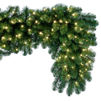 Vickerman 25' Grand Teton Artificial Christmas Garland Warm White Single Mold Wide Angle LED Lights