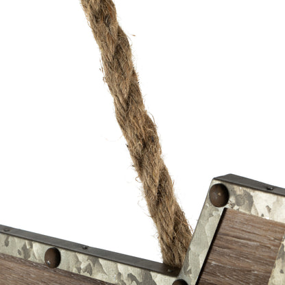 Vickerman 22" Rustic Arrow with Rope Hanger. This arrow features a wood body with a metal edge and a jute rope hanger. This arrow is the perfect wall decor that can incorporate into modern and rustic decor. It measures 22" L x 6.75" H x 0.25" W.   70% WOO