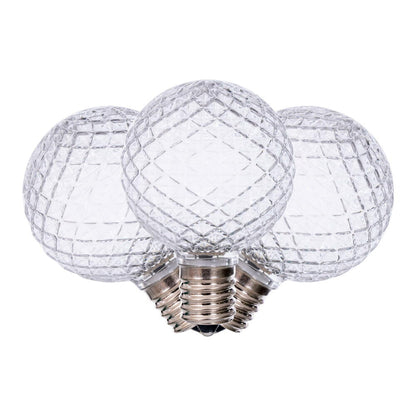 Vickerman G50 LED Cool White Replacement Bulb E17/C9 Nickel Base 120V .8W package of 25