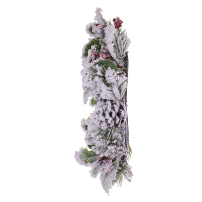 Vickerman 12" Artificial Frosted Berry Pinecone and Pine Wreath