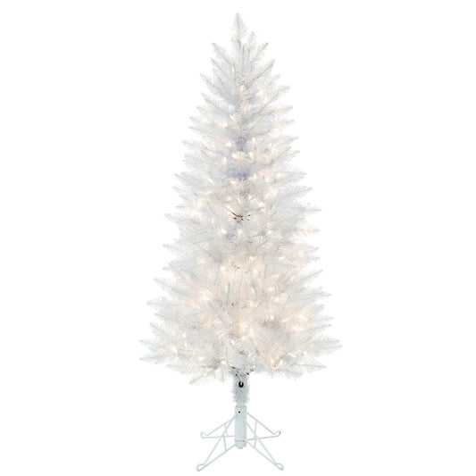 Vickerman 5' Sparkle White Spruce Pencil Artificial Christmas Tree Pure White LED Lights