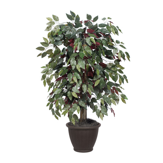 Vickerman 4' Artificial Capensia Bush Brown Plastic Container.