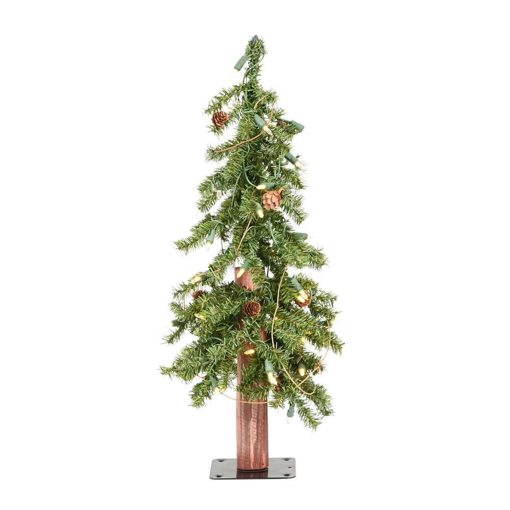 Vickerman 2' Alpine Artificial Christmas Tree Warm White Dura-lit LED Lights