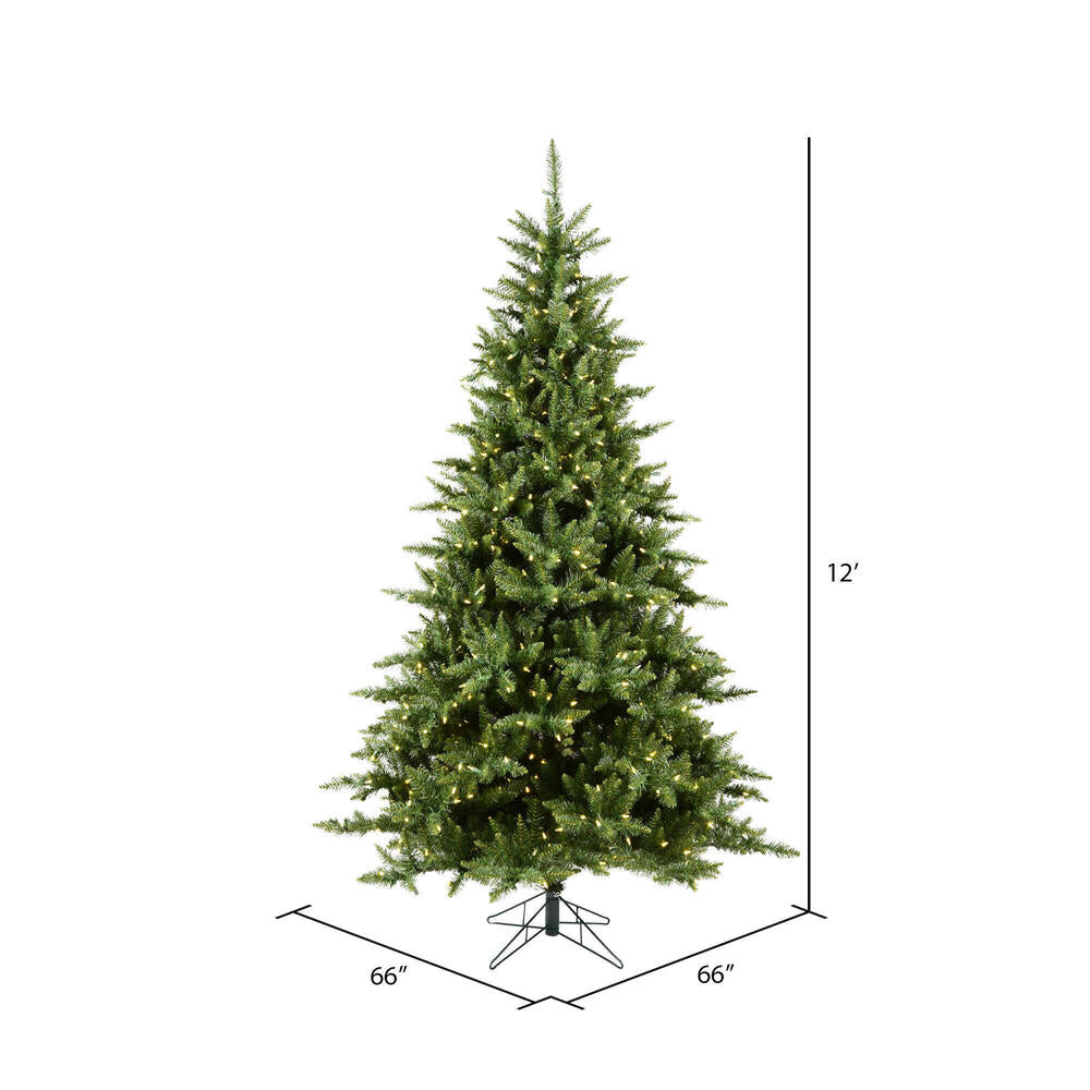 Vickerman 12' Camdon Fir Artificial Christmas Tree with Warm White Dura-lit LED Lights