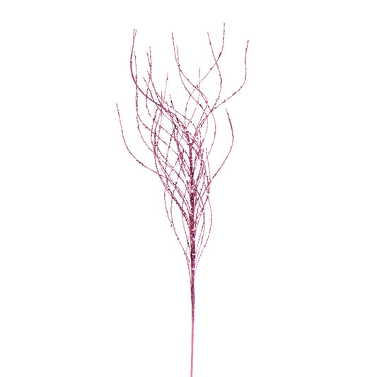 Vickerman 37" Pink Wavy Twig Glitter Spray 6 per bag.