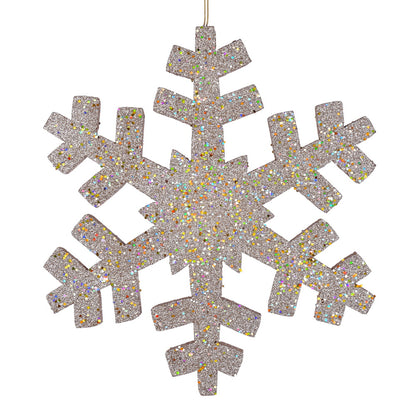 Vickerman 18" Champagne Glitter Snowflake Christmas Ornament