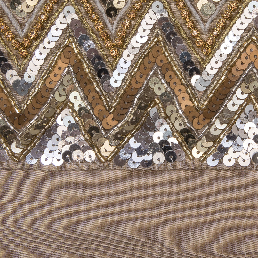 Vickerman 19" Champagne Chevron Sequin Christmas Stocking.